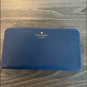 Kate Spade large continental leather wallet navy blue